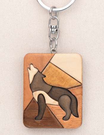 Wolf Patching Keychain