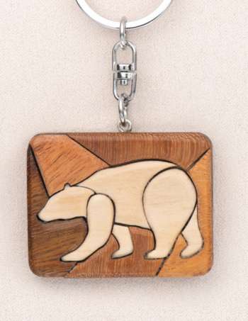 Polar Bear Patching Keychain