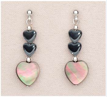 Black MOP Heart