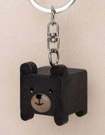 Black Bear Cube Keychain