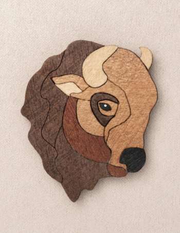 Marquetry Buffalo Magnet